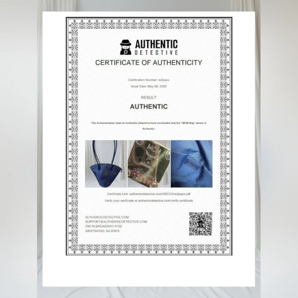 MCM Canvis Viesto Navy Blue Tote Bag with Certificate